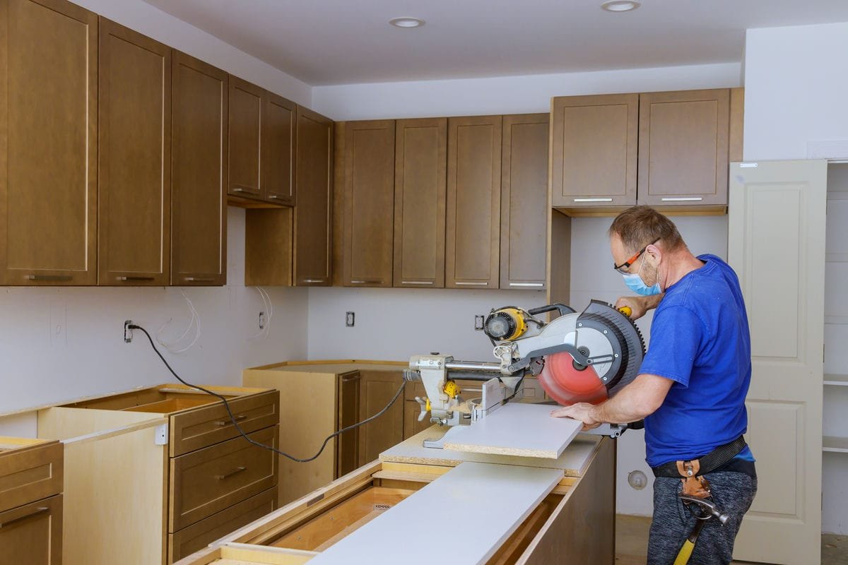 Modern kitchen cabinets installed in a Milwaukee renovation